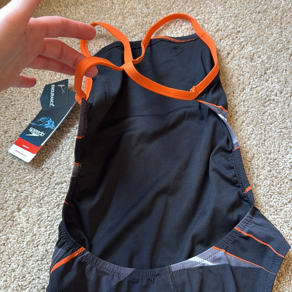 Speedo Women’s Infinite Pulse One Back One Piece Swimsuit size 28 Orange - Picture 9 of 10